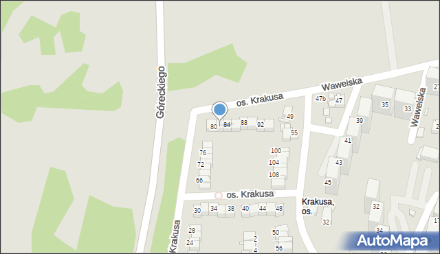 Rybnik, Osiedle Krakusa, 82, mapa Rybnika