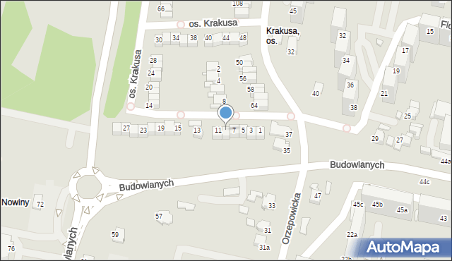 Rybnik, Osiedle Krakusa, 9, mapa Rybnika