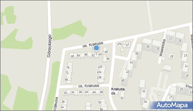 Rybnik, Osiedle Krakusa, 94, mapa Rybnika