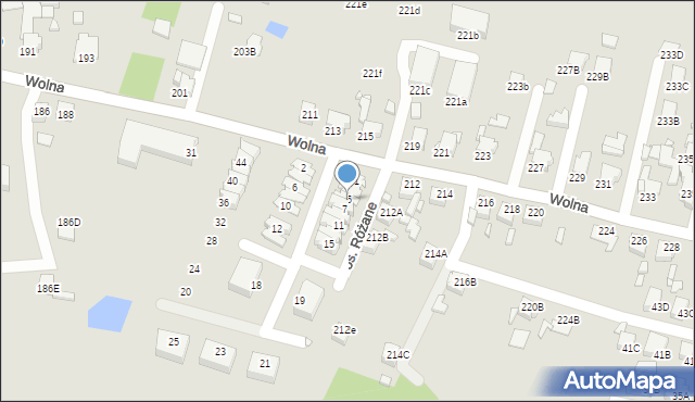 Rybnik, Osiedle Różane, 5, mapa Rybnika