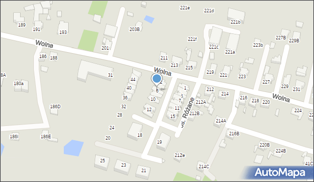 Rybnik, Osiedle Różane, 6, mapa Rybnika