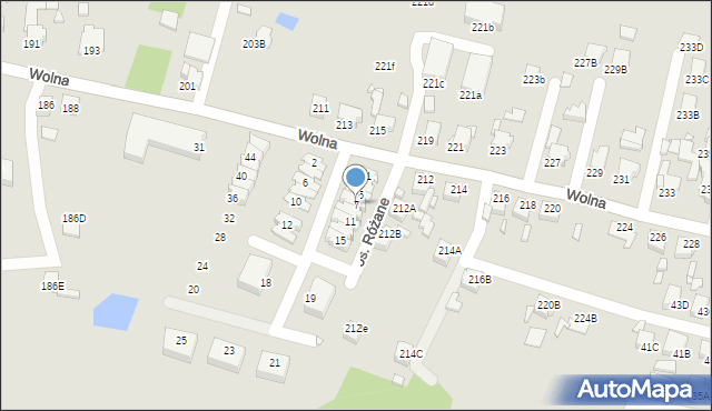 Rybnik, Osiedle Różane, 7, mapa Rybnika