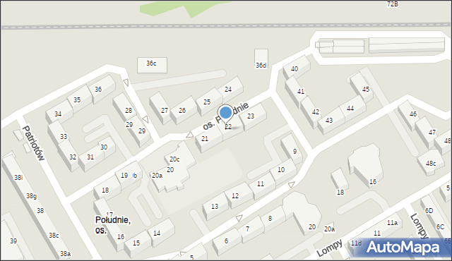 Rybnik, Osiedle Południe, 22a, mapa Rybnika