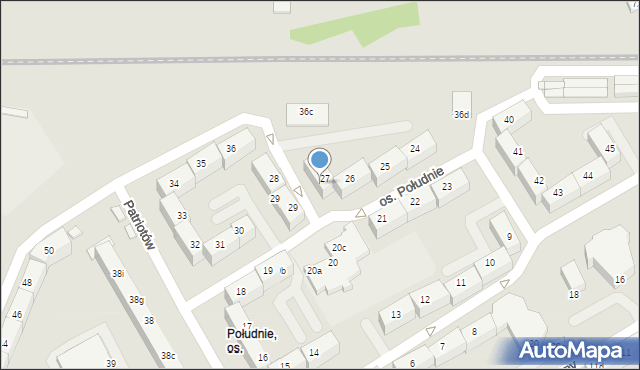 Rybnik, Osiedle Południe, 27a, mapa Rybnika