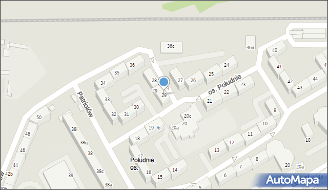 Rybnik, Osiedle Południe, 29, mapa Rybnika