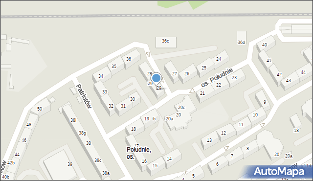 Rybnik, Osiedle Południe, 29b, mapa Rybnika