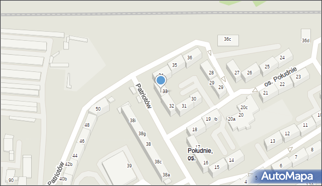 Rybnik, Osiedle Południe, 33a, mapa Rybnika