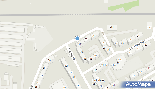 Rybnik, Osiedle Południe, 34a, mapa Rybnika