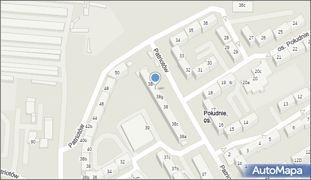 Rybnik, Osiedle Południe, 38h, mapa Rybnika