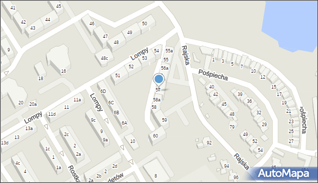 Rybnik, Osiedle Południe, 57b, mapa Rybnika