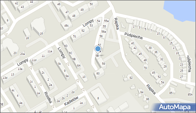 Rybnik, Osiedle Południe, 58b, mapa Rybnika