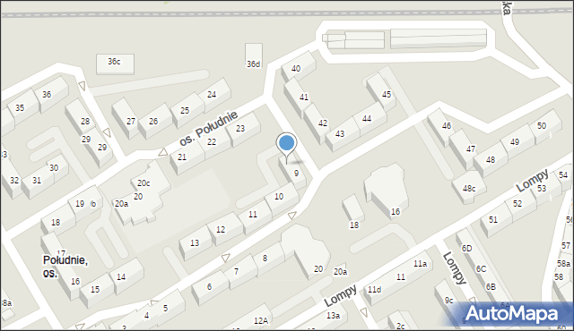 Rybnik, Osiedle Południe, 9b, mapa Rybnika