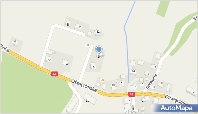 Ryczów, Oświęcimska, 26, mapa Ryczów