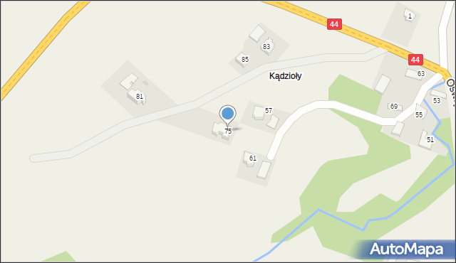 Ryczów, Oświęcimska, 75, mapa Ryczów