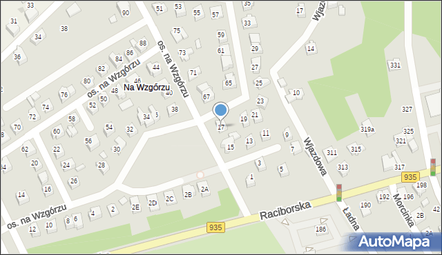 Rydułtowy, Osiedle na Wzgórzu, 17, mapa Rydułtowy