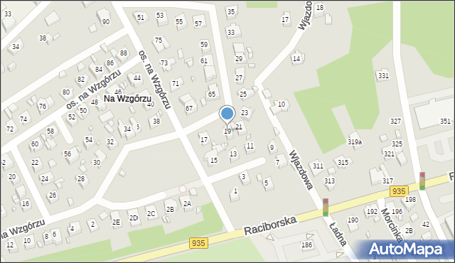 Rydułtowy, Osiedle na Wzgórzu, 19, mapa Rydułtowy