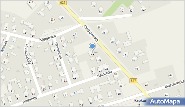 Rzekuń, Ostrowska, 31, mapa Rzekuń