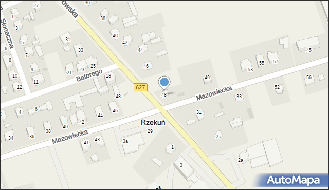 Rzekuń, Ostrowska, 48, mapa Rzekuń
