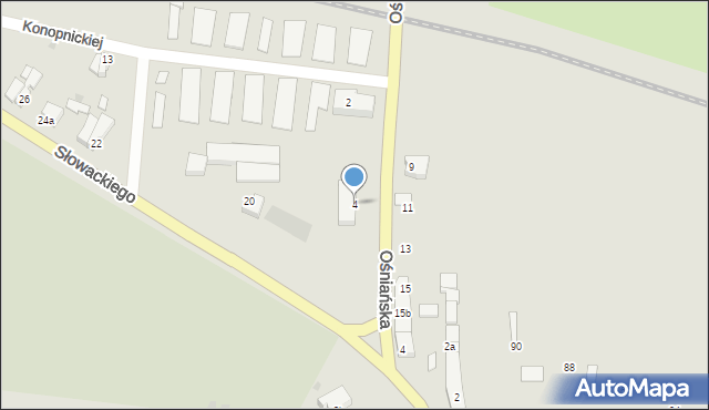 Rzepin, Ośniańska, 4, mapa Rzepin