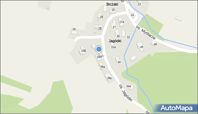 Rzyki, Osiedle Jagódki, 33A, mapa Rzyki