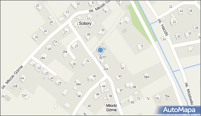 Rzyki, Osiedle Młocki Górne, 32, mapa Rzyki