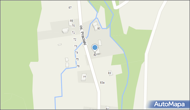 Rzyki, Osiedle Praciaki, 82, mapa Rzyki