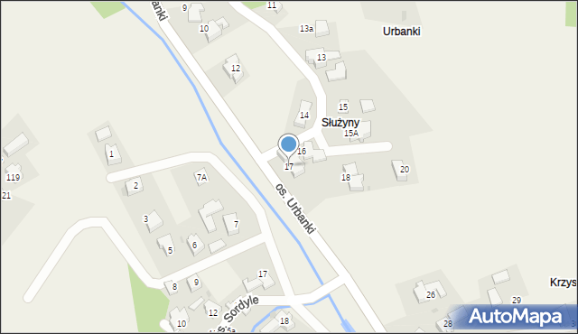 Rzyki, Osiedle Urbanki, 17, mapa Rzyki