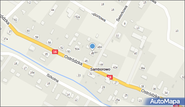 Samborowo, Ostródzka, 48, mapa Samborowo