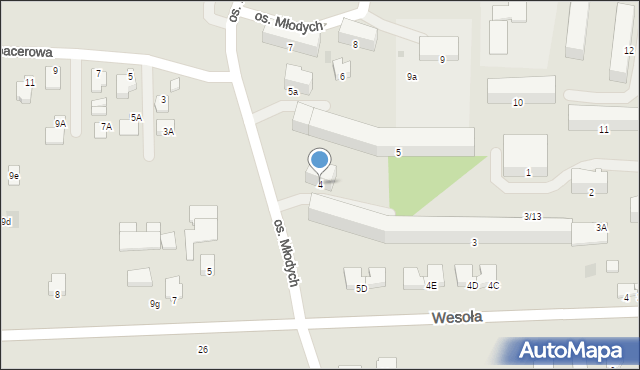Sędziszów Małopolski, Osiedle Młodych, 4, mapa Sędziszów Małopolski