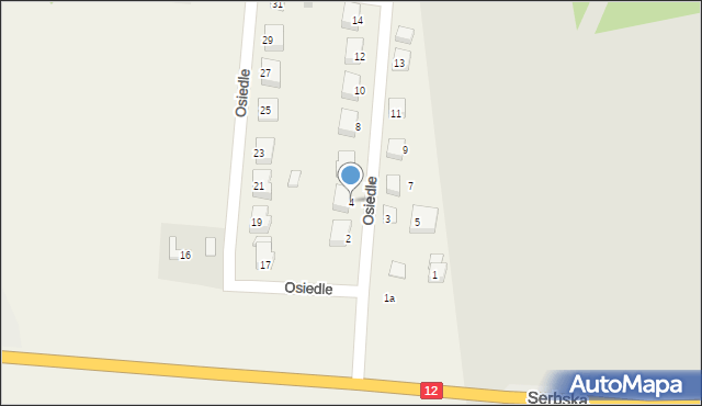 Sieniawa Żarska, Osiedle, 4, mapa Sieniawa Żarska