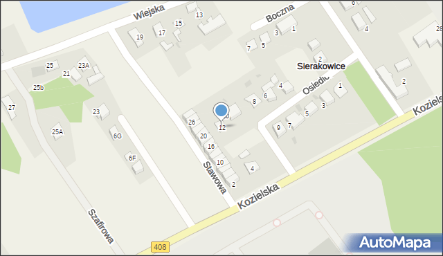 Sierakowice, Osiedlowa, 12, mapa Sierakowice