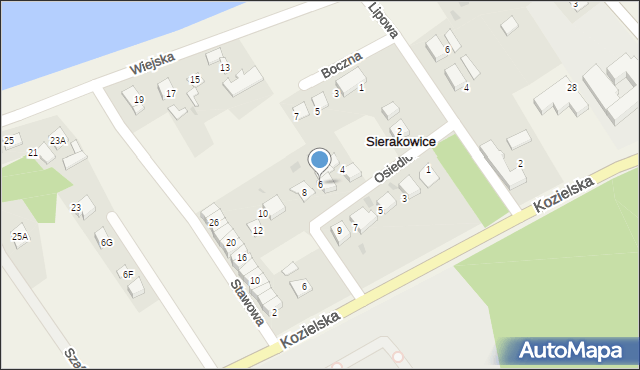 Sierakowice, Osiedlowa, 6, mapa Sierakowice