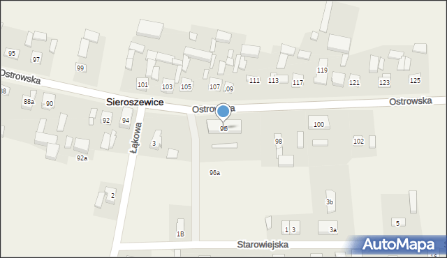 Sieroszewice, Ostrowska, 96, mapa Sieroszewice