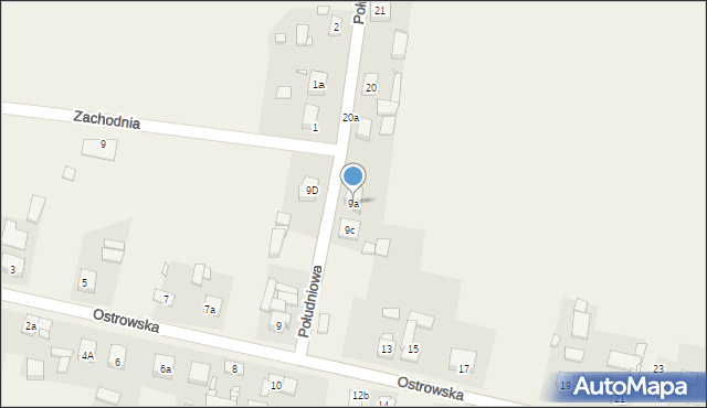 Sieroszewice, Ostrowska, 9a, mapa Sieroszewice