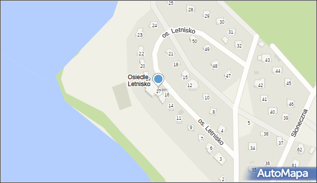 Siwiałka, Osiedle Letnisko, 17, mapa Siwiałka