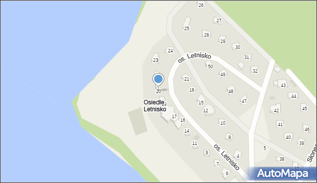 Siwiałka, Osiedle Letnisko, 20, mapa Siwiałka