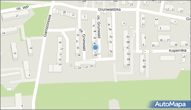 Skwierzyna, Osiedle Grunwald, 4a, mapa Skwierzyna