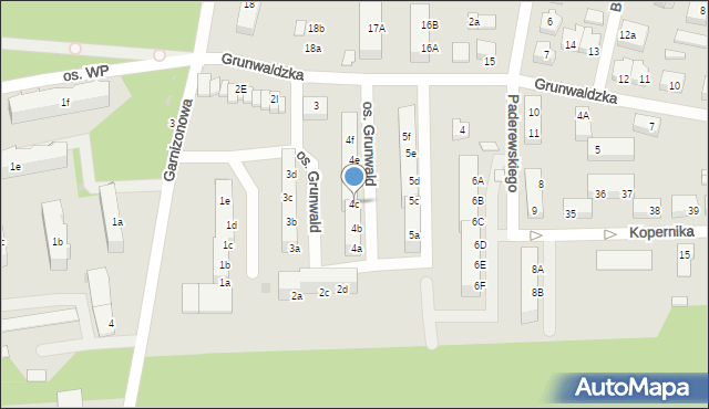 Skwierzyna, Osiedle Grunwald, 4c, mapa Skwierzyna