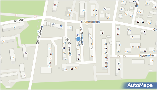 Skwierzyna, Osiedle Grunwald, 4d, mapa Skwierzyna