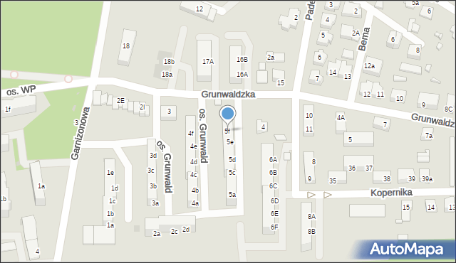 Skwierzyna, Osiedle Grunwald, 5f, mapa Skwierzyna