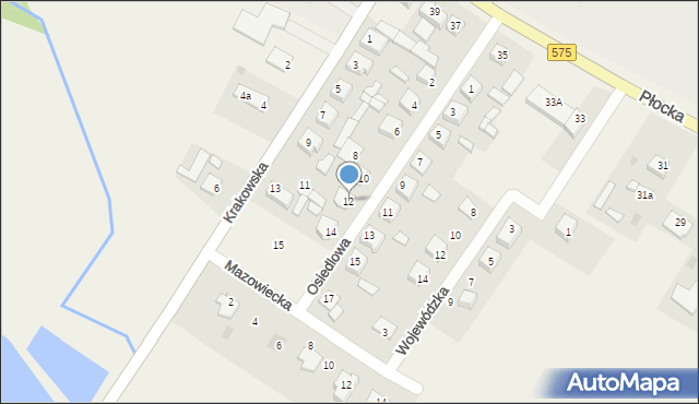 Słubice, Osiedlowa, 12, mapa Słubice