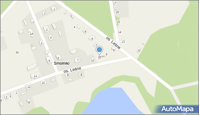 Smolniki, Osiedle Leśne, 10, mapa Smolniki