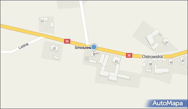 Smoszew, Ostrowska, 30, mapa Smoszew