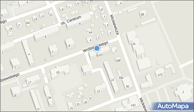 Sokółka, Osiedle Centrum, 9, mapa Sokółka