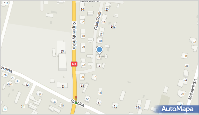 Sokołów Podlaski, Osiedlowa, 6, mapa Sokołów Podlaski