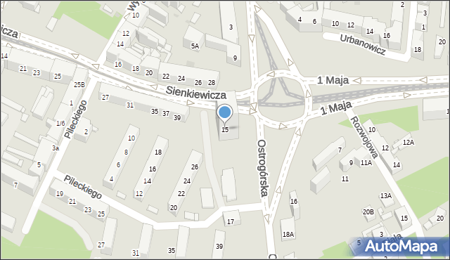Sosnowiec, Ostrogórska, 15, mapa Sosnowca