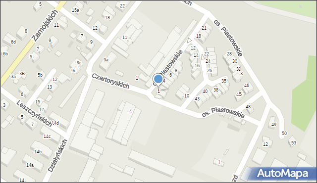 Środa Wielkopolska, Osiedle Piastowskie, 1, mapa Środa Wielkopolska