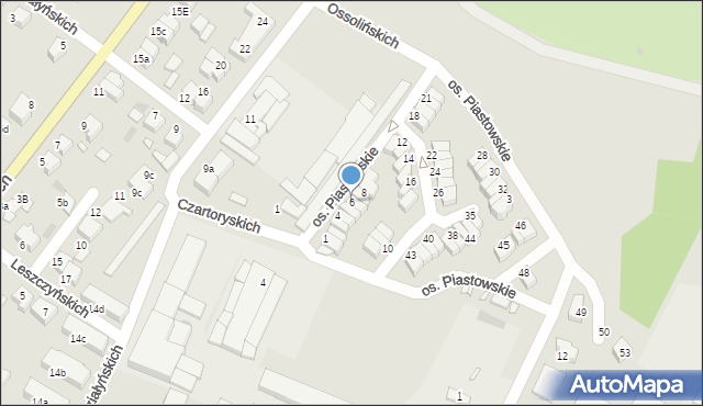 Środa Wielkopolska, Osiedle Piastowskie, 6, mapa Środa Wielkopolska