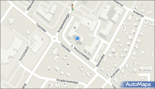 Środa Wielkopolska, Osiedle Wyszyńskiego Stefana, ks. prym. kard., 6a, mapa Środa Wielkopolska