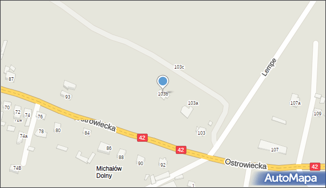 Starachowice, Ostrowiecka, 103b, mapa Starachowic